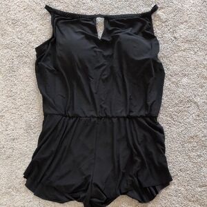 NWT Aqua Green Black Swimsuit Romper Size XL